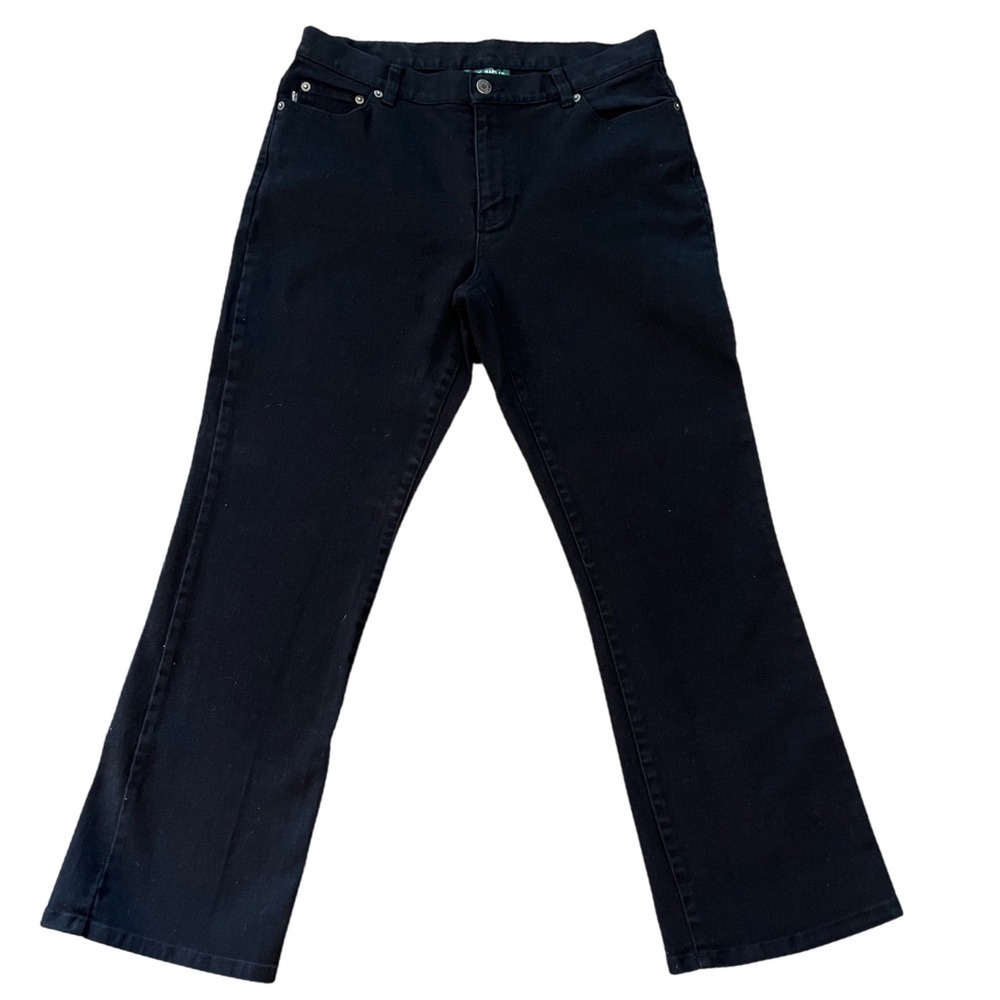 Lauren Jeans Co.‎ Black Bootcut Jeans Women's Size 12 Stretch Denim